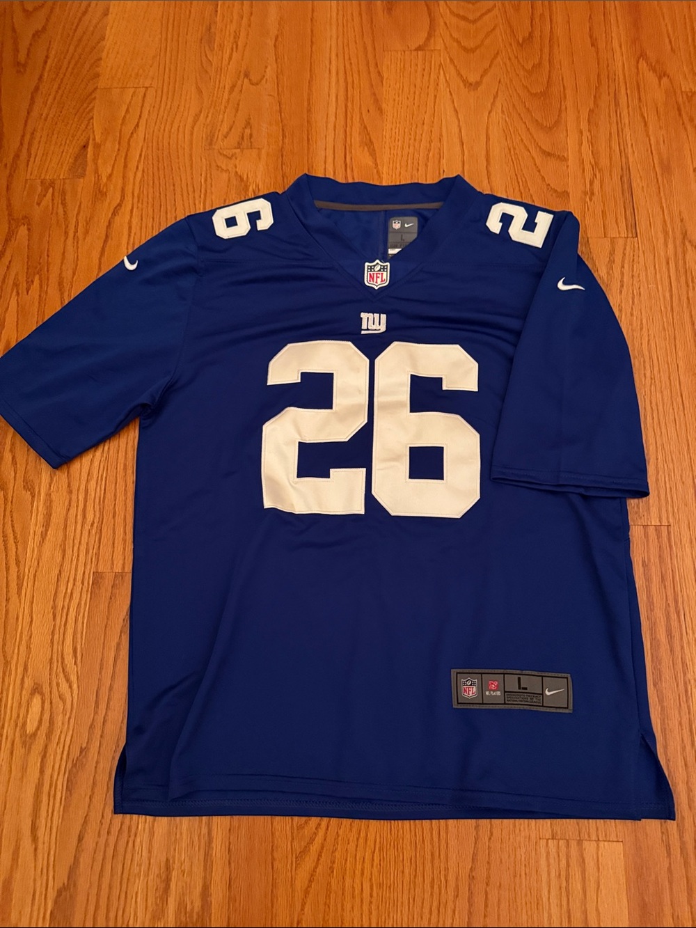 Nike Royal Blue Football Jersey Barkley #26 with White Numbers Size Large